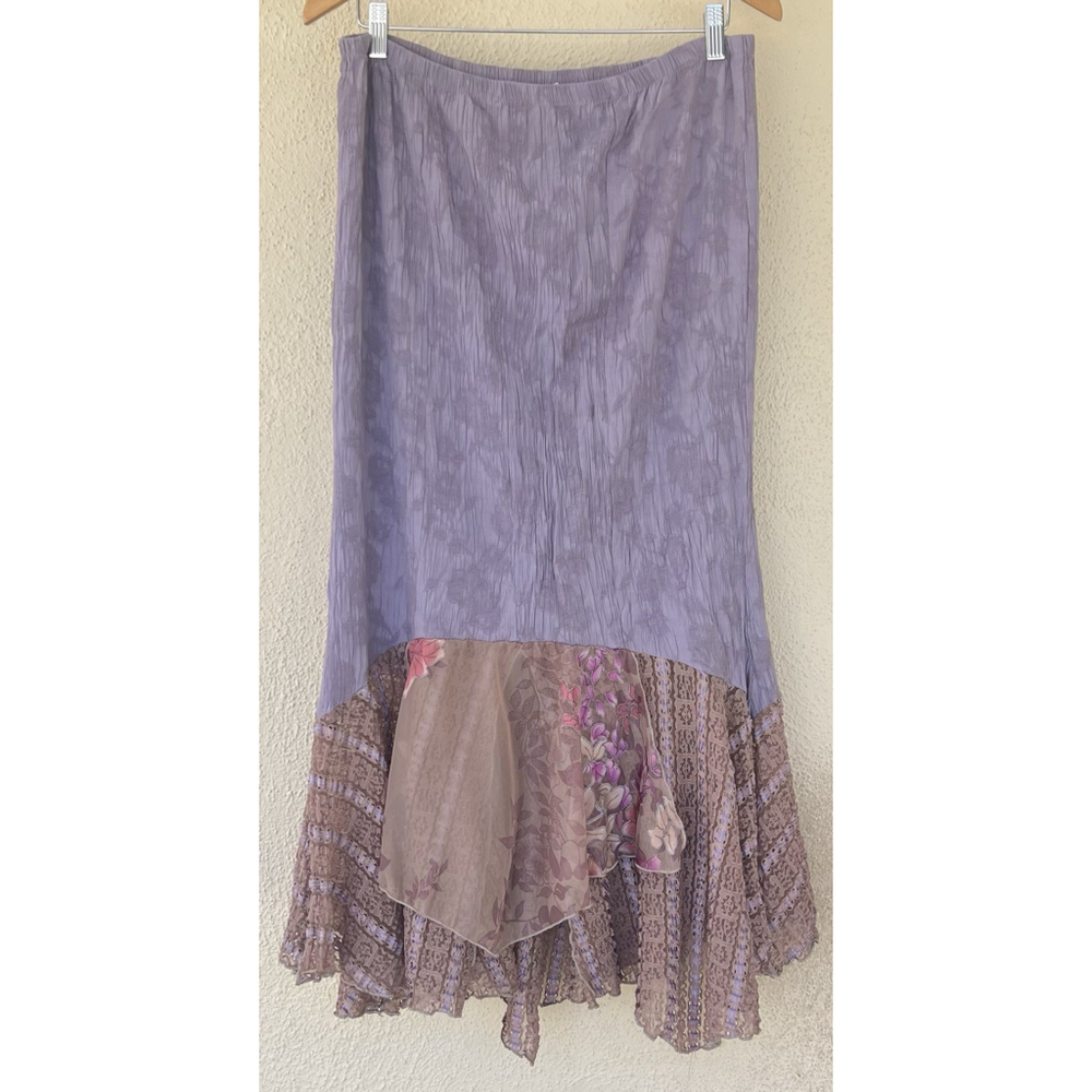 VTG Spencer Alexis Skirt 16 Stretch Floral Tiered Fairy Romantic Whimsy Feminine